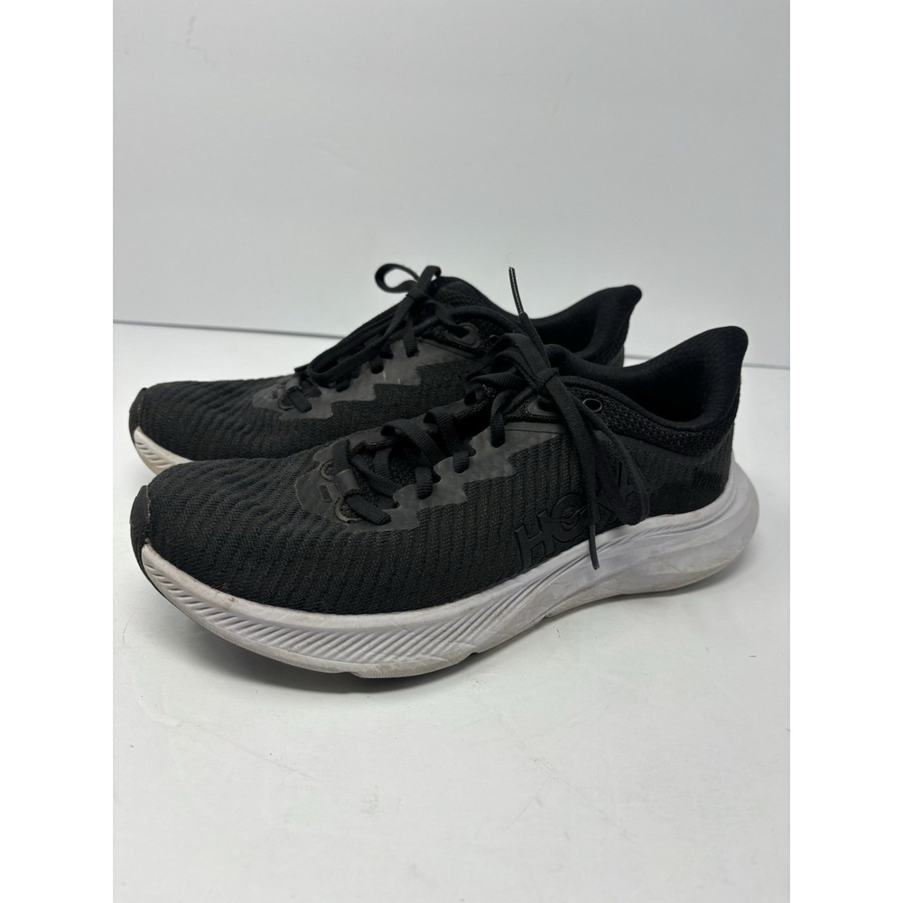 Hoka One One Solimar Women's Black/White Mesh Lace-Up Running Sneakers Size 7B.